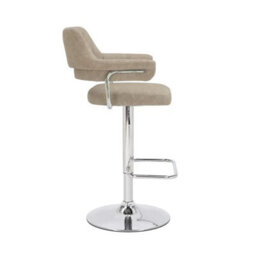 Xample Cortez Mink Faux Leather Bar Stools 2 Pack Gas Lift Adjustable Height 360 Swivel Chrome Base Kitchen Bar Seating - thumbnail 7