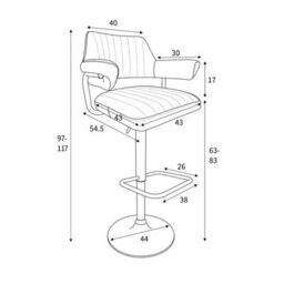 Xample Cortez Mink Faux Leather Bar Stools 2 Pack Gas Lift Adjustable Height 360 Swivel Chrome Base Kitchen Bar Seating - thumbnail 2
