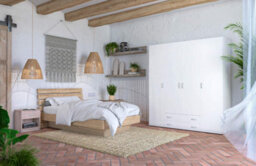 Arte Elegant Stella Trading Base Hinged Door Wardrobe W1600mm H1770mm D520mm - White Matt, Spacious Storage, Classic Design - thumbnail 6