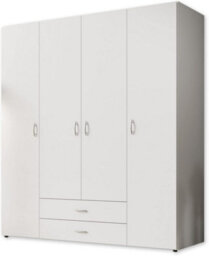 Arte Elegant Stella Trading Base Hinged Door Wardrobe W1600mm H1770mm D520mm - White Matt, Spacious Storage, Classic Design - thumbnail 2