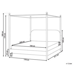 Beliani Four Poster Bed Boucle Dannemois 160 X 200 Cm (Eu King Size) Off-White - thumbnail 3