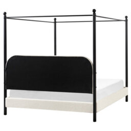 Beliani Four Poster Bed Boucle Dannemois 160 X 200 Cm (Eu King Size) Off-White - thumbnail 6