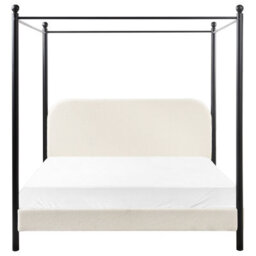 Beliani Four Poster Bed Boucle Dannemois 160 X 200 Cm (Eu King Size) Off-White - thumbnail 5