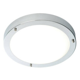 Luminosa Lighting Luminosa Portico Bathroom Flush Ceiling Light Chrome, Frosted Glass Ip44, E27