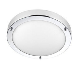 Luminosa Lighting Luminosa Portico Bathroom Flush Ceiling Light Chrome, Frosted Glass Ip44, E27 - thumbnail 2