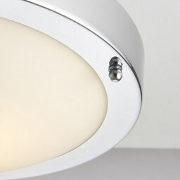 Luminosa Lighting Luminosa Portico Bathroom Flush Ceiling Light Chrome, Frosted Glass Ip44, E27 - thumbnail 3