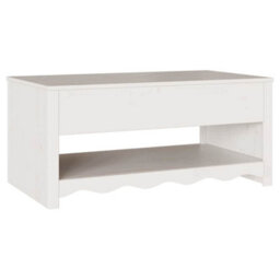 "Berkfield Coffee Table ""drammen"" White 99X55X45 Cm Solid Wood Pine" - thumbnail 6