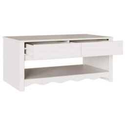 "Berkfield Coffee Table ""drammen"" White 99X55X45 Cm Solid Wood Pine" - thumbnail 5