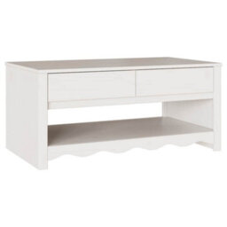 "Berkfield Coffee Table ""drammen"" White 99X55X45 Cm Solid Wood Pine" - thumbnail 2