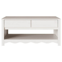 "Berkfield Coffee Table ""drammen"" White 99X55X45 Cm Solid Wood Pine" - thumbnail 7