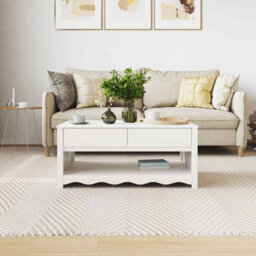 "Berkfield Coffee Table ""drammen"" White 99X55X45 Cm Solid Wood Pine" - thumbnail 4