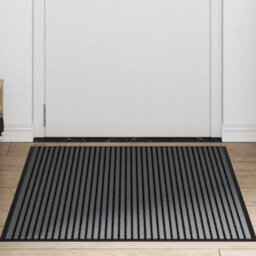 Berkfield Doormat Stripe Black And Grey 90X150 Cm - thumbnail 3