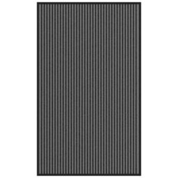 Berkfield Doormat Stripe Black And Grey 90X150 Cm - thumbnail 1