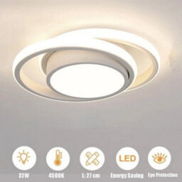 Modern 32W Led Ceiling Lihgt Rond Natural White 4500K Chandelier Bedroom Kitchen - thumbnail 3