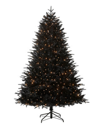 WeRChristmas 6Ft Pre Lit Mixed Pine Black Christmas - image 1