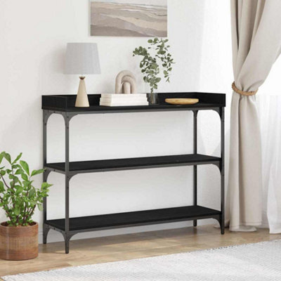 Walplus Console Table With Shelf Black Oak 100 X 30 X 80 Cm - image 1
