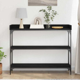 Walplus Console Table With Shelf Black Oak 100 X 30 X 80 Cm - thumbnail 4