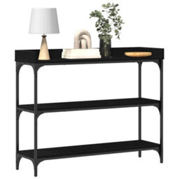 Walplus Console Table With Shelf Black Oak 100 X 30 X 80 Cm - thumbnail 3