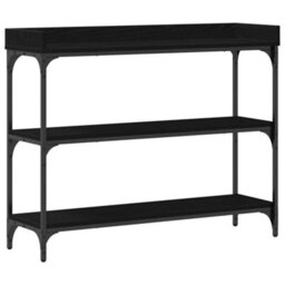 Walplus Console Table With Shelf Black Oak 100 X 30 X 80 Cm - thumbnail 2
