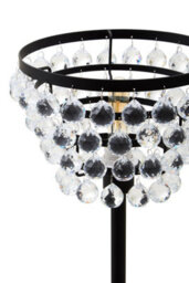 Orsina Clear Crystal Table Lamp With Black Metal Frame, Elegant Crystal Beaded Table Lamp For Living Room - thumbnail 4