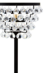 Orsina Clear Crystal Table Lamp With Black Metal Frame, Elegant Crystal Beaded Table Lamp For Living Room - thumbnail 2
