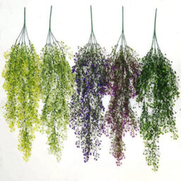 One Plus One 2Pcs Artificial Hanging Flower Plant Faux Rattan Willow Flower Vine Home Garden Artificial Wall Decoration (Green) - thumbnail 3