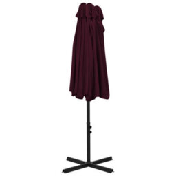 Berkfield Outdoor Parasol With Aluminium Pole 460X270 Cm Bordeaux Red - thumbnail 6