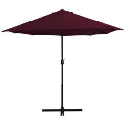 Berkfield Outdoor Parasol With Aluminium Pole 460X270 Cm Bordeaux Red - thumbnail 3