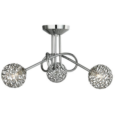Pagazzi Lighting Pagazzi Kesha Polished Chrome Semi-Flush Ceiling Light - image 1