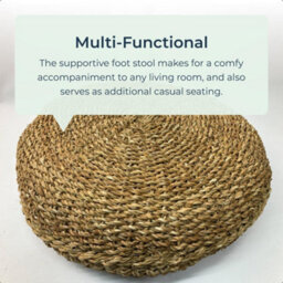 idooka Flat Footstool Pouffe Lightweight Living Room Soft Furnishings Home Decor Jute Rest Foot Stool - thumbnail 3