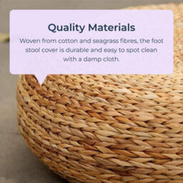 idooka Flat Footstool Pouffe Lightweight Living Room Soft Furnishings Home Decor Jute Rest Foot Stool - thumbnail 2