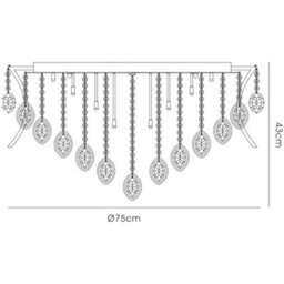 Luminosa Lighting Luminosa Mios Ceiling 15 Light G4 Polished Chrome/crystal, Not Led/cfl Compatible - thumbnail 4