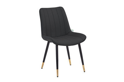 Hygrad Built to Survive 2 Pcs Faux Leather Pu Padded Dining Chairs Kitchen Dining Room Chair Set Family Black