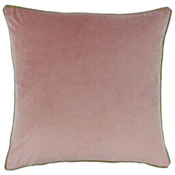 furn. Furn Meridian Velvet Piped Polyester Filled Cushion, Blush/gold, 55 X 55Cm