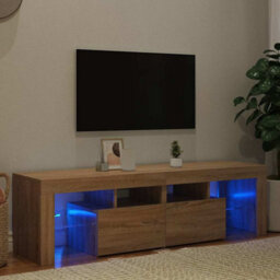 Walplus Tv Cabinet With Led Lights Sonoma Oak 140X36.5X40 Cm - thumbnail 1