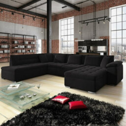 Niko Bis U Shaped Fold Out Corner Sofa Bed For Living Room With Storage Black Right - thumbnail 1