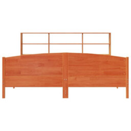 Berkfield Bookcase Bed Without Mattress Wax Brown 180X200 Cm Super King Solid Wood Pine - thumbnail 4