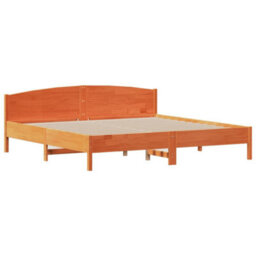 Berkfield Bookcase Bed Without Mattress Wax Brown 180X200 Cm Super King Solid Wood Pine - thumbnail 8