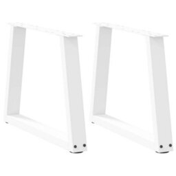 Berkfield Coffee Table Legs V-Shape 2 Pcs White 70X(42-43.3) Cm Steel