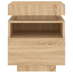Berkfield Bedside Cabinet With Led Lights Sonoma Oak 40X39X48.5 Cm - thumbnail 7