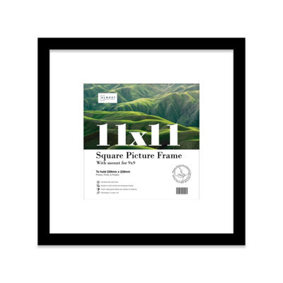 "11X11"" Black Picture Frame - 11X11"" Square Frame With 9X9"" Mount For 11X11""/9X9"" Pictures Art Deco Style Room Decor, 1 Pack" - image 1