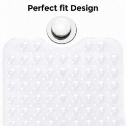 Oxford Homeware Suction Cups Gripper Shower Bath Mat Machine Washable Anti Mould And Mildew Bathroom Mat (White, 40X100Cm) - thumbnail 6