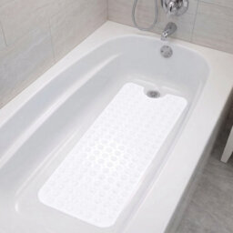 Oxford Homeware Suction Cups Gripper Shower Bath Mat Machine Washable Anti Mould And Mildew Bathroom Mat (White, 40X100Cm) - thumbnail 8