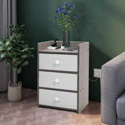 3 Drawers Narrow Wood Bedroom Bedside Table Cabinet Furniture Storage Nightstand - thumbnail 5