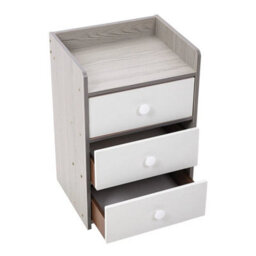 3 Drawers Narrow Wood Bedroom Bedside Table Cabinet Furniture Storage Nightstand - thumbnail 6