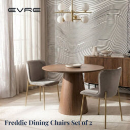 Evre Taupe Velvet Dining Chairs Set Of 2 With Bronze Colour Metal Frame For Dining Rooms, Kitchen & Bedroom. - thumbnail 8