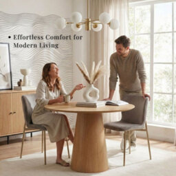 Evre Taupe Velvet Dining Chairs Set Of 2 With Bronze Colour Metal Frame For Dining Rooms, Kitchen & Bedroom. - thumbnail 7
