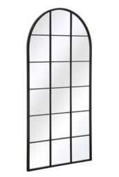 Mirroroutlet The Fenarc Black Metal Framed Arched Window Wall Mirror 180Cm X 90Cm - thumbnail 3