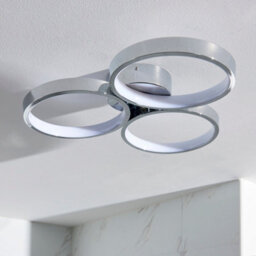 Luminosa Lighting Luminosa Radius Modern Designer Round Led Semi Flush Ceiling Light Chrome, Warm White, Ip44 - thumbnail 4