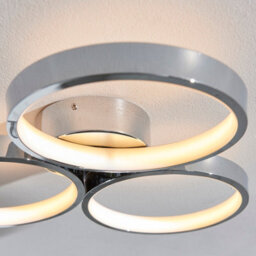 Luminosa Lighting Luminosa Radius Modern Designer Round Led Semi Flush Ceiling Light Chrome, Warm White, Ip44 - thumbnail 7